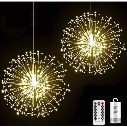 DIY Remote Control Lawn Lamp LED waterproof Firework String Light 8 Mode Garden Decor Fairy Lamps for Outdoor Landscape Lighting