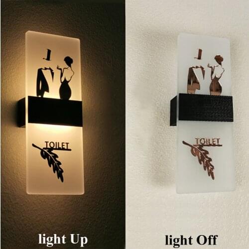 Toilet Restrooms Washroom Bathroom Display LED Light Sign 29x11cm Acrylic with Aluminum Drop Shipping