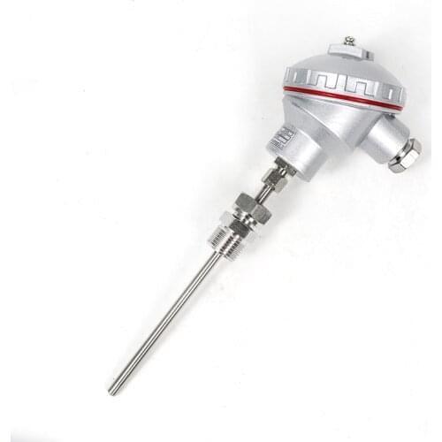 0-100C high temperature armored pt100 rtd temperature sensor with single thread 4-20ma 0-10v output