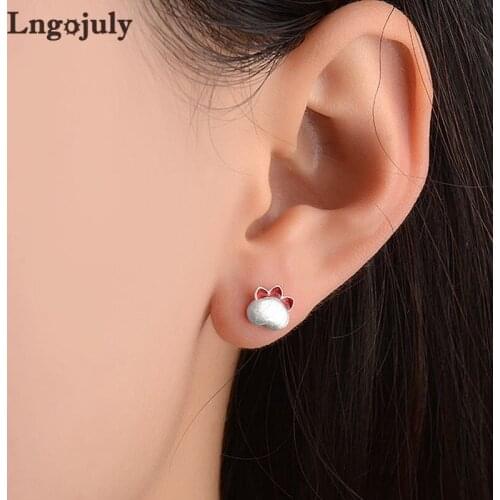 Fashion Women Earrings 100% 925 Sterling Silver Women Stud Earrings For Women Girl Anniversary Party Silver 925 Jewelry Gift