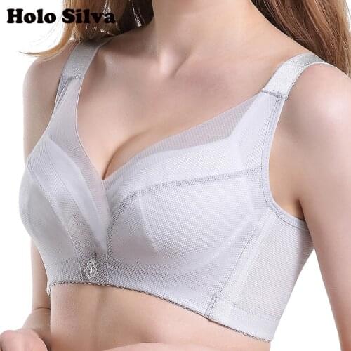 Wire Free Ladies Intimate Thin 115 120CD Cup No Rims Bra Wide Shoulder Extra Large Bra Fat MM Large Size Bra Breathable Thin Cup