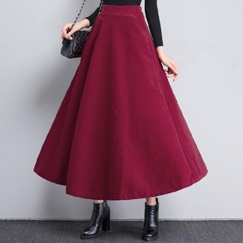 Winter Long A-Line Warm Womens Slim Thick Skirts Full Casual Solid Color Fashion Trend Fashion 2020 Hot Sale Solid Color