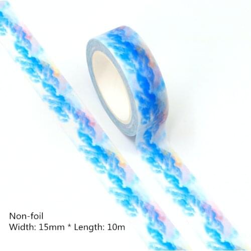 10PCS/lot 15MM*10M Beautiful Cloud Decorative Washi Tape Scrapbooking Masking Tape School Office Supply