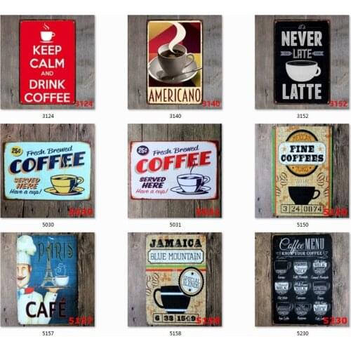 10 Pcs Coffee Tin Sign Plaque Metal Vintage Wall Decor for Kitchen Coffee Bar Cafe Retro Iron Painting Posters Wholesale X2