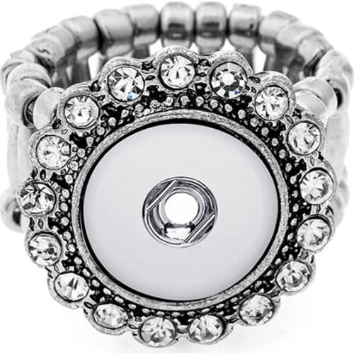 12Styles To Choose! 12mm Snaps Ring Jewelry DIY Adustable Metal Snaps Button RingsFor Women Men NR016 2PCS