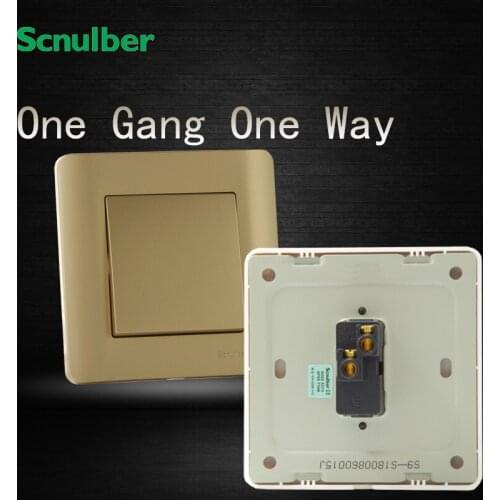 16A 86mm vacuum vapor plating one 1 gang one 1 way champagne wall switch panel