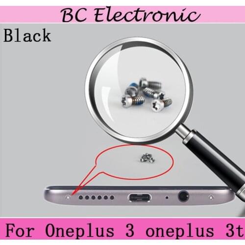 2PCS Black Color For oneplus 3 oneplus 3t Buttom Dock Screws Housing Screw nail tack For oneplus3 oneplus3t Mobile Phones
