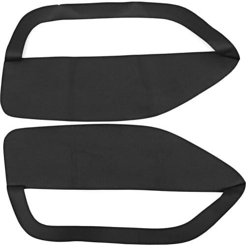 2Pcs Door Panel Insert Cards Cover Black Synthetic Leather Black Fit for Ford for Mustang 05-09 Front Door Plate Parts