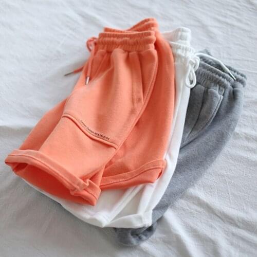 2021 summer new style letter printed sports shorts women loose casual five-point straight pants