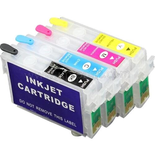 4PCST 1411-T1414 T1431-T1434 refillable ink cartridges for epson ME900WD ME960FWD ME85ND WF-3521 7018 7511 7521 3531 3541