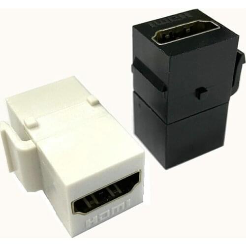 Straight HDMI-Compatible 1.4 Snap-in Female To Female F/F Keystone Jack Coupler Adapter for Wall Plate White