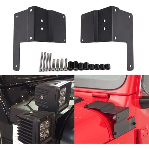 Car A-Pillar Light Bracket Mount Holder for LED Light Bar Work Lights Fit Jeep Wrangler JL 2018 2019