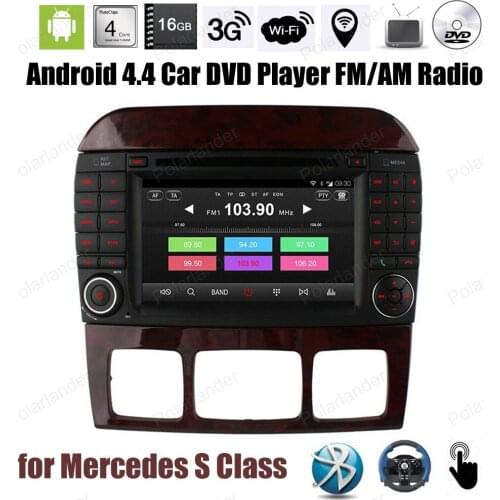 FOR M/ercedes S Class Android4.4 Quad Core Car DVD CD player FM AM radio Support DTV DVR TPMS OBDII mirror link GPS BT 3G WiFi