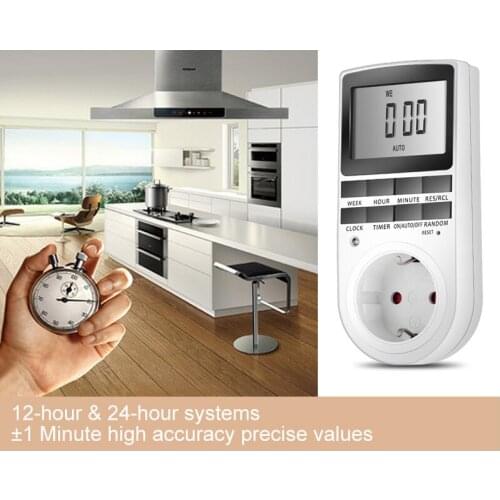 Electronic Digital Timer Switch EU US UK AU BR Plug Kitchen Timer Outlet 7 Day 12/24 Hour Programmable Cyclic Timing Socket
