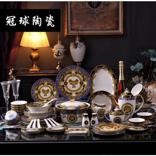 European new tableware set new Chinese dishes tableware decorations famous brand wedding gifts