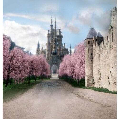 Medieval Fairy Tale Princess Castle Flower Tree backdrop polyester or Vinyl cloth High quality Computer print wall background