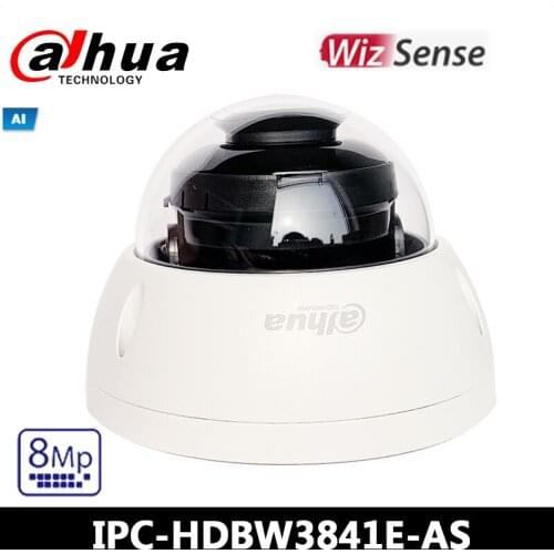 Dahua IP Camera IPC-HDBW3841E-AS 8MP IR Fixed focal Dome WizSense Network Camera Intelligent detection Abnormality detection