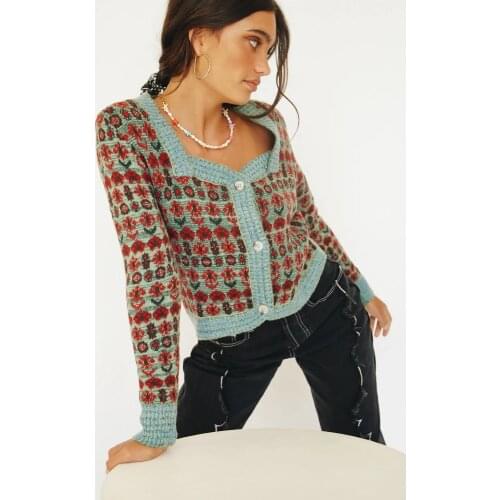 Jjwm2020Autumn and Winter Slimming Jacquard Knitted Sweater Coat