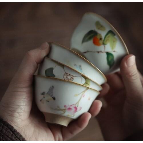 Ceramic Kung Fu Tea Cup, Large Tea Bowl, Ru Kiln, Tea Cup