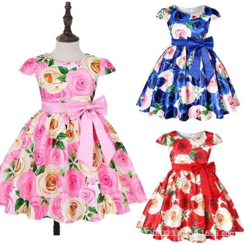 Floral Summer Girls Dress Kids Clothes Vestidos De Verano Robe Longue Soirée Cute Fille Ropa Nina Roupa Infantil Menina Children