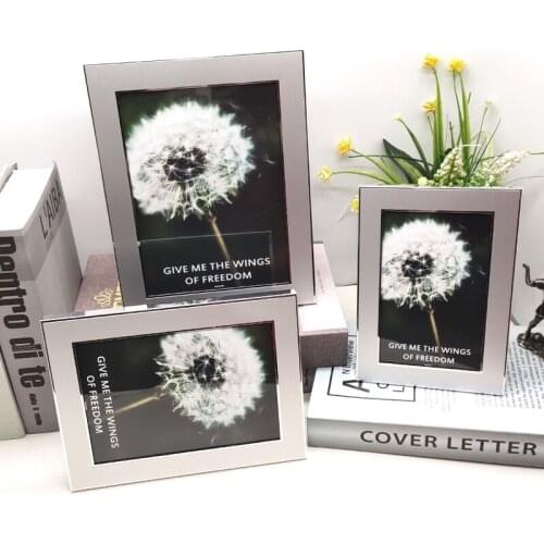 European Style Metal Glass Photo Frame Rectangular Family Wedding Photo Frame Modern Crafts Countertop Dressing Table Decoration