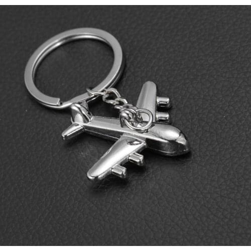 Fashion Women Men Creative 3D Simulation Model Airplane Phone Keychain Metal Keyring Key Chain Jewelry Gifts