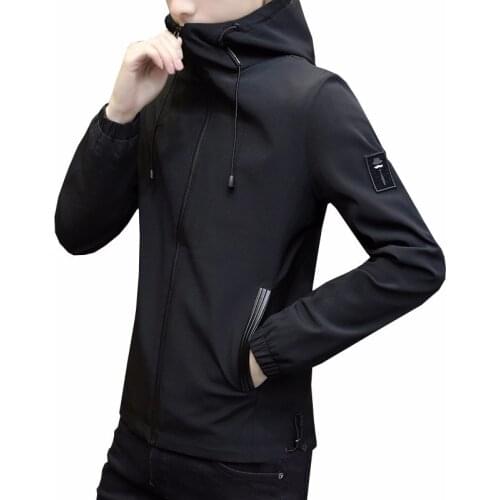 2019 New Mens Jacket Spring Autumn Korean Version of Long-sleeve Baseball Clothing Mens Personality Hooded Young Jacket Trend