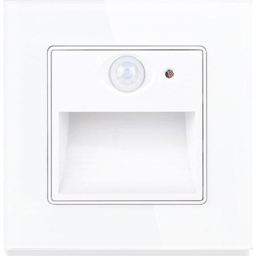 Jim DuDu New Arrival Porch / Corridor / Corner / Stair Lamp Wall Footlights Switch Human Body Sensor Crystal Glass Panel