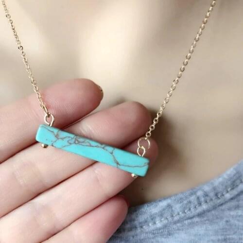 New Stone Bar Pendant Necklace