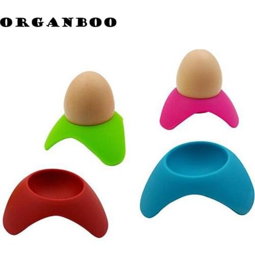 ORGANBOO 1PC Silicone Egg Cup Holder High Temperature Egg Shelf Kitchen Gadgets Colorful