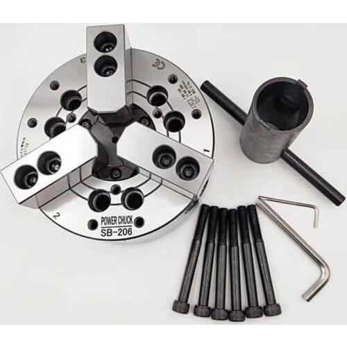 All-steel hollow three-jaw hydraulic chuck hydraulic power chuck 6 inch SB206