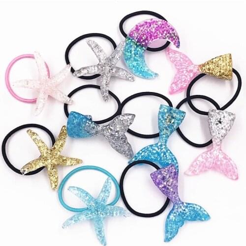 1PCS Lovely Shining Mermaid Tail Princess Girls Hairbands Kids Elastics Hair Bands Hair Accesorios Children Women Rubber Bands