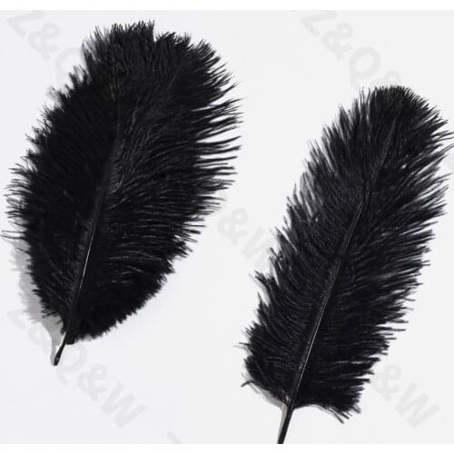 Natural 15-20CM (6-8 inches) Ostrich Feather Dyed Black 10-100PCS Costume Decoration DIY Craft Ornament Christmas Day