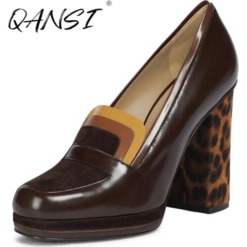 Кожаные туфли-лодочки QANSI China At AliExpress