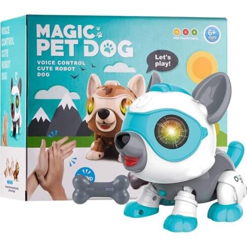 DIY Robot Dog Cute Sing and Dance Parent-child Interactive Toys Voice-activated Touch Smart Sensor Electronic Pets for Kids Gift