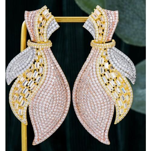 Soramoore Dubai Style Luxury Gorgeous Pendant Earrings For Women Bridal Earring aretes de mujer modernos Noble Gift moda 2021