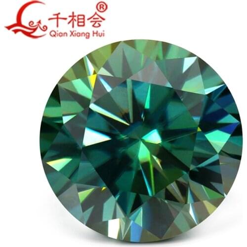 5-14mm cheapest green color with a little blue Round Brilliant cut moissanites loose stone