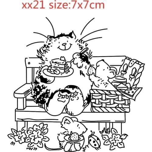 Cats ransparent Clear Stamps Metal cutting die Silicone Seals for DIY scrapbooking photo album Card Making