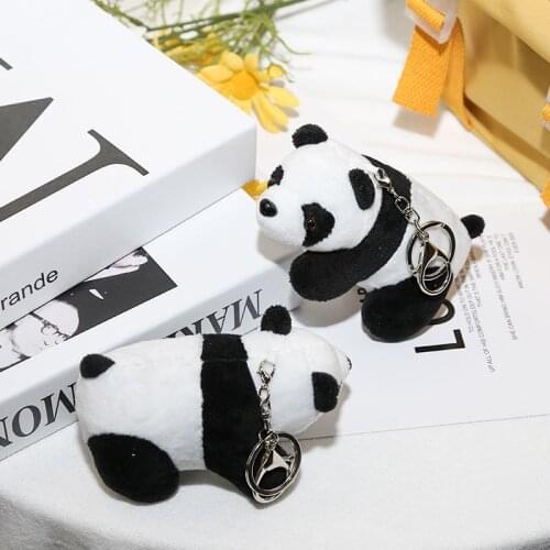 Cute Cartoon Plush Panda Keychain Keyring Key holder Car Key Chains For Men Women Tourism Souvenir Key chains Birthday Gift