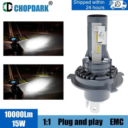 LED H3 H4 H11 HS1 Motorcycle LED Headlight 1 Bulb CSP 3570 Chips 12V 25W 6000K 10000LM Super Bright High Low Beam