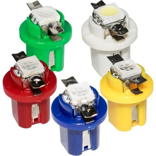 10PCS T5 B8.5D 509T B8.5 Smd Led Lamp Car Gauge Speedo Dash Bulb Auto Dashboard Instrument Light Blue Red Green White Yellow