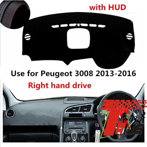 TAIJS Factory Simple Sun Shade Leather Car Dashboard Cover For Peugeot 3008 2013 2014 2015 2016 With HUD Right hand drive