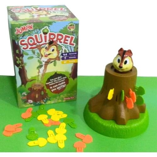 Pop Up Squirrel Interactive Desktop Barrel Game Toy Classic Childrens Action Board Game Toy Fun Parent-child Interactive Toys