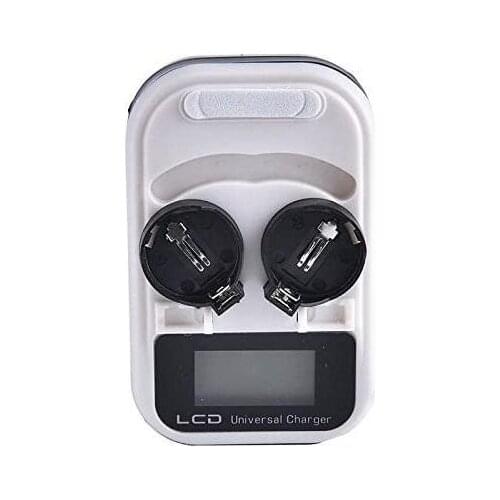 Smart LCD US EU Plug Button Coin Cell Battery Charger For LIR2032 LIR2025 LIR2016 2 Slot