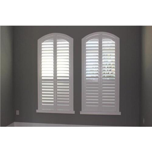 Custom Basswood Plantation Shutters Wooden Blinds Solid Wood Shutter Louvers PS226