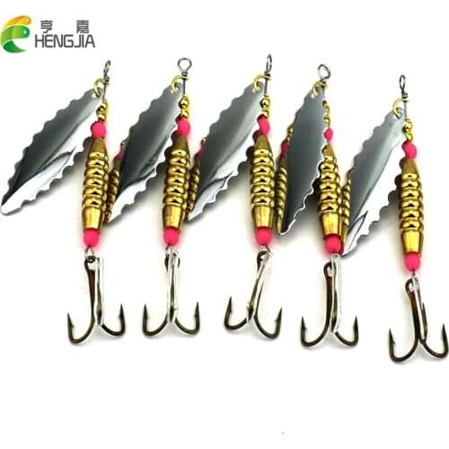 10pcs sequins Hard Spinner Lure Metal bait Spoon Fishing lure Hengjia Fishing Tackle Isca Artificial Lures Leurre Peche