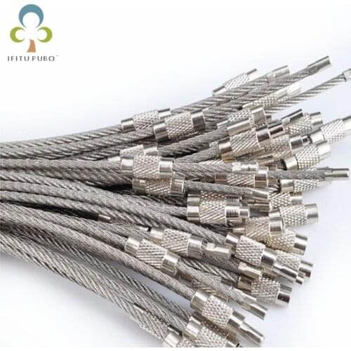 10pcs/lot Outdoor Camping Edc gear Multifunctional Wire Rope Key Ring & Stainless Steel Wire Chain Key Ring Edc Tool 5 sizes Y21