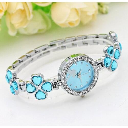 100pcs/lot fashion lady leaves bracelet watch with crystal elegance women bling bracelet watch wholesale quartz watch