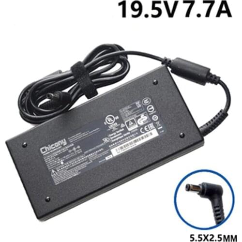 19.5V 7.7A 5.5*2.5mm 150W Ultra Thin AC Adapter For Hasee A14-150P1A Z7-I7 Laptop