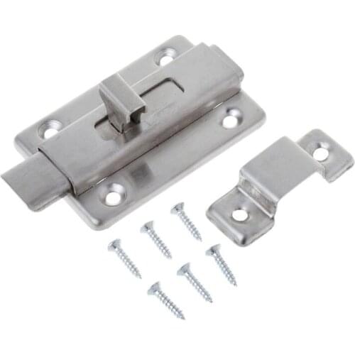 2/3 Inch Stainless Steel Hardware Door Lock Barrel Bolt Latch Padlock Clasp Set Brushed Stainless Steel